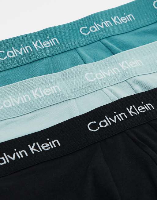 Pack de 3 calzoncillos verdes de talle bajo Cotton Stretch de Calvin Klein, 2 de 3