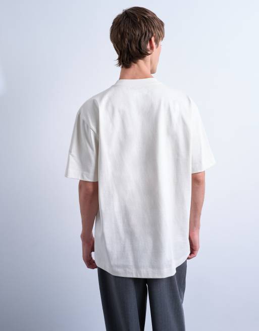 Pack de 3 camisetas de color crudo, azul marino y burdeos holgadas de Topman, 3 de 5