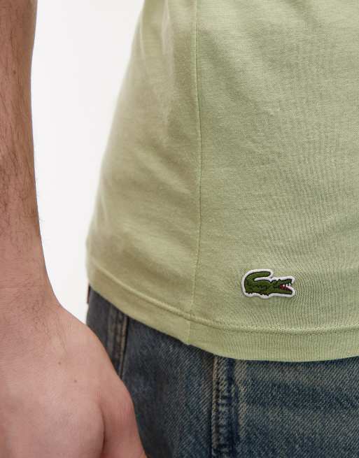 Pack de 3 camisetas de estar por casa de color negro, verde y verde claro de Lacoste, 4 de 5