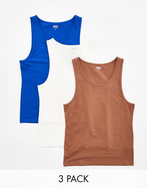Pack de 3 camisetas de varios colores ajustadas sin mangas de FhyzicsShops DESIGN