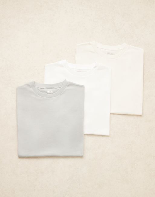 Pack de 3 camisetas de varios colores básicas de corte estándar Essentials de ASOS DESIGN