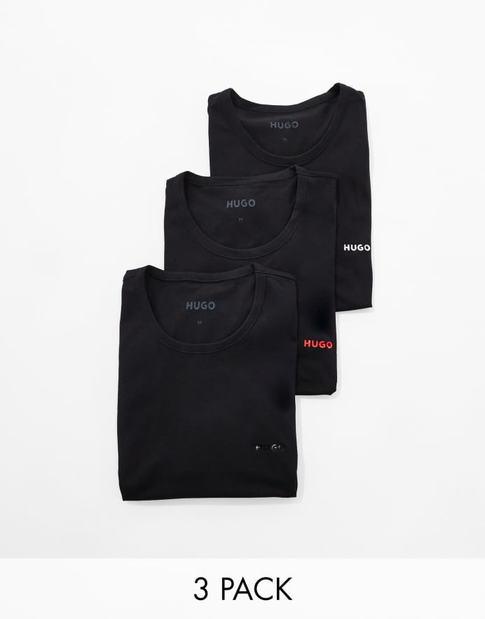 BOSS Bodywear Pack de 3 camisetas negras de HUGO Bodywear