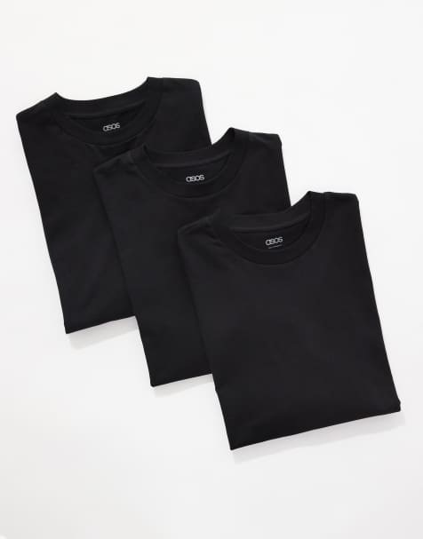 Pack de 3 camisetas negras extragrandes básicas de ASOS DESIGN - view 1