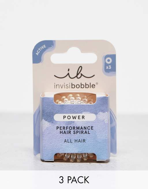 Pack de 3 coleteros en espiral transparentes elásticos Crystal Clear de invisibobble