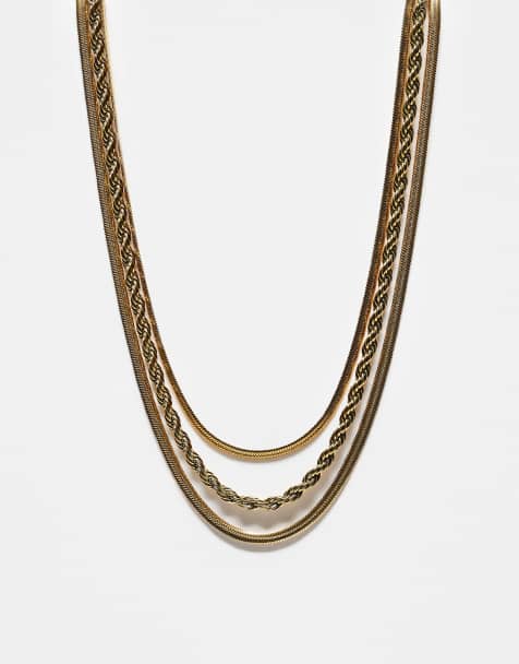 Pack de 3 collares apilados de acero inoxidable chapado en oro de Neck On The Line - view 1