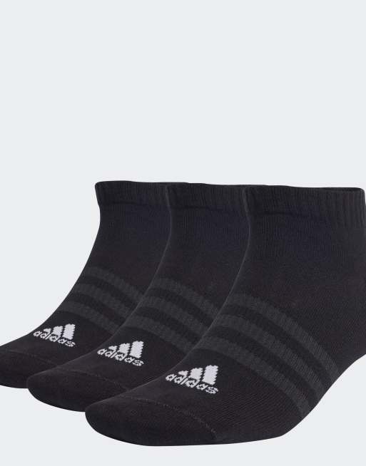Pack de 3 pares de calcetines bajos negros y blancos Thin and Light Sportswear de adidas Performance