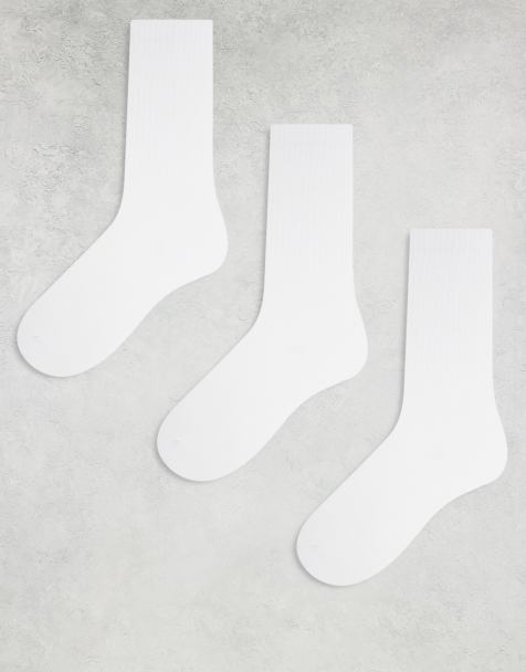 Pack de 3 pares de calcetines blancos de estilo deportivo de Weekday - view 1