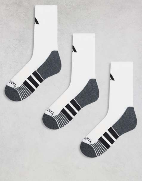 Pack de 3 pares de calcetines blancos y negros de caña alta de adidas Running - view 1