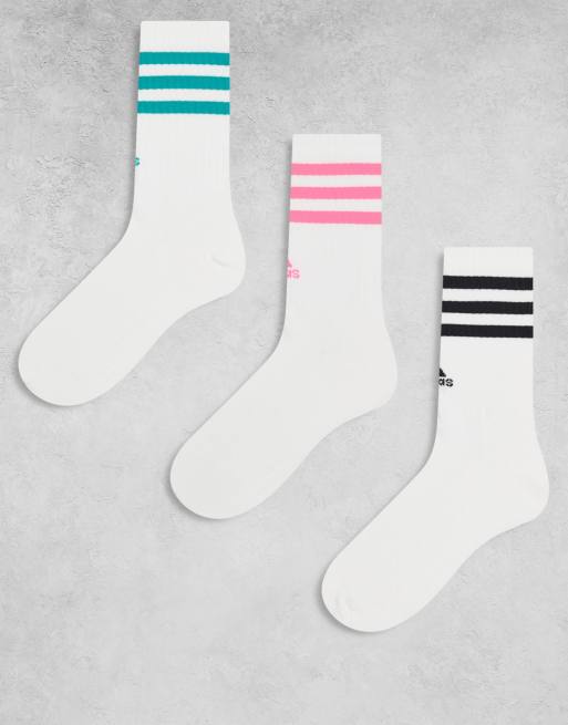 Pack de 3 pares de calcetines de caña alta con detalle de 3 rayas de varios colores de adidas Training