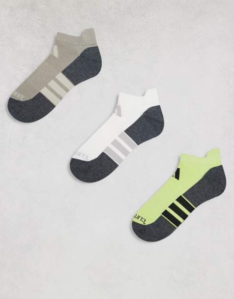 Pack de 3 pares de calcetines de color beis, verde lima y blanco cómodos de caña baja de adidas Running - view 1