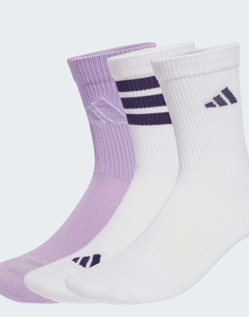 Pack de 3 pares de calcetines de color blanco, ciruela empolvado y blanco desgastado con logo de adidas Performance