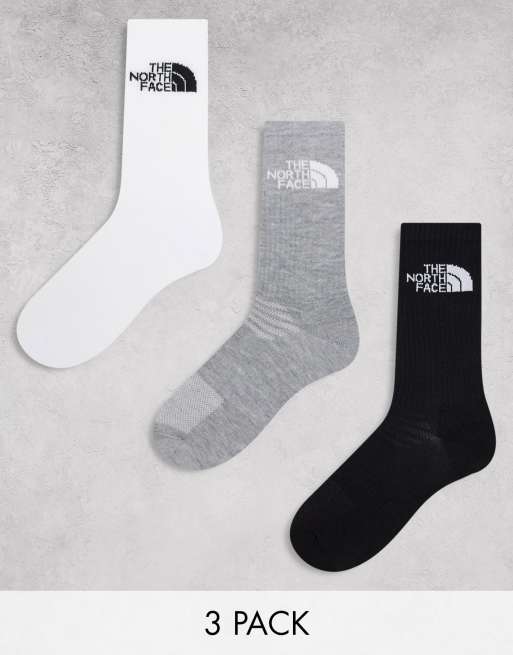 Pack de 3 pares de calcetines de color blanco, gris y negro con logo Simple Dome de The North Face