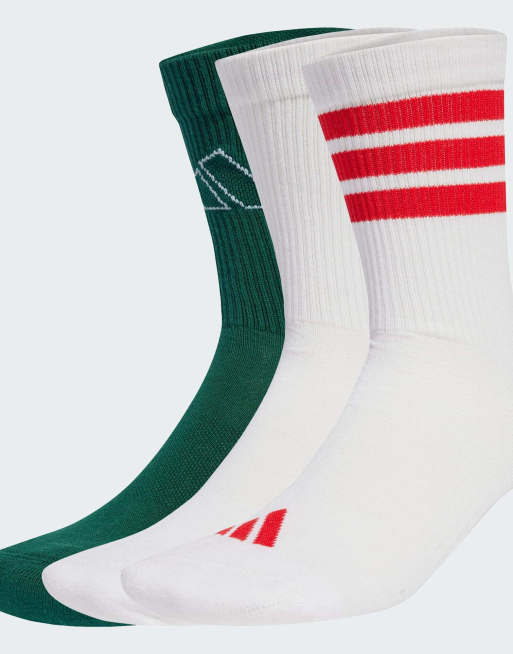 Pack de 3 pares de calcetines de color blanco y ciruela empolvado con logo de adidas Performance
