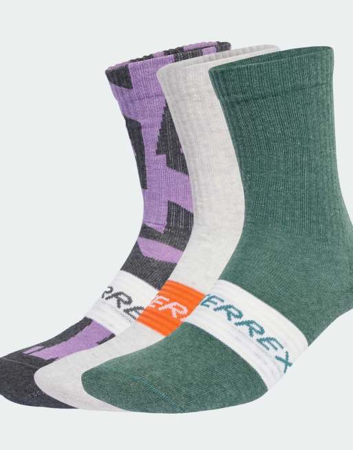 Pack de 3 pares de calcetines de color gris seis y blanco Terrex Multi de adidas Performance