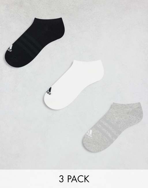 Pack de 3 pares de calcetines de color negro, blanco y gris para zapatillas de deporte de adidas Sportswear