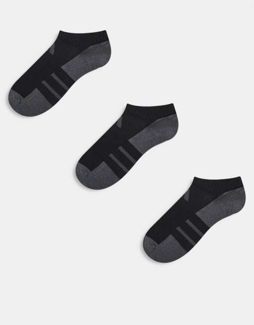 Pack de 3 pares de calcetines de color negro y gris para zapatillas de deporte Essentials de adidas Running