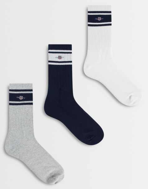 Pack de 3 pares de calcetines de varios colores de estilo deportivo con logo de escudo de GANT - view 1