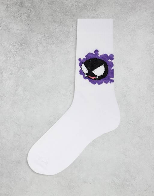  Pack de 3 pares de calcetines deportivos blancos con diseño de Gengar de Pokémon de ASOS DESIGN , 4 de 4
