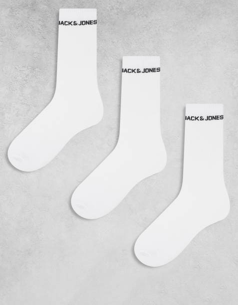 Pack de 3 pares de calcetines deportivos blancos con logo de Jack & Jones - view 1