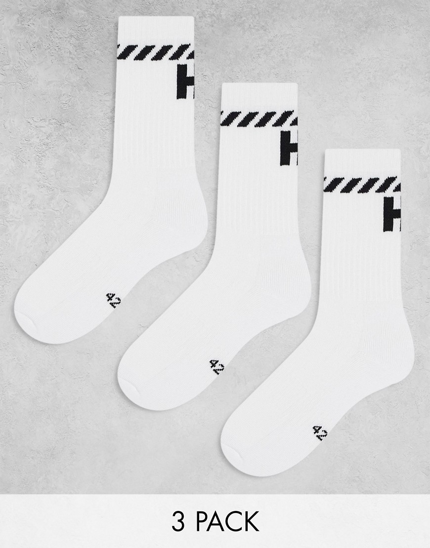 pack de 3 pares de calcetines deportivos blancos de helly hansen