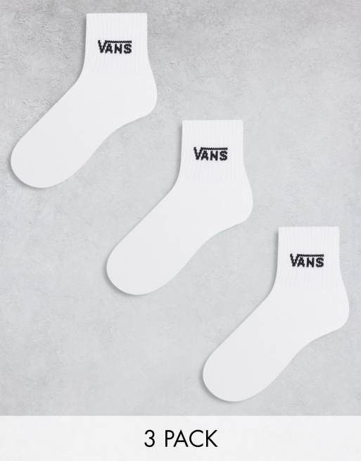 Pack de 3 pares de calcetines deportivos blancos de media caña de Vans Classic