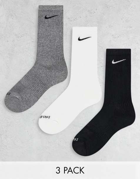 Pack de 3 pares de calcetines deportivos de color blanco, gris y negro Everyday Cushioned Plus de Nike Training - view 1