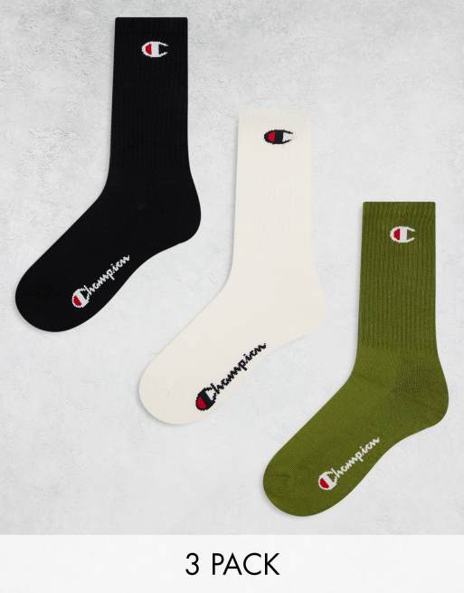 Pack de 3 pares de calcetines deportivos de color caqui, beis y negro de Champion 