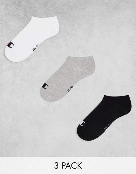 Pack de 3 pares de calcetines deportivos de color gris, blanco y negro de Champion - view 1
