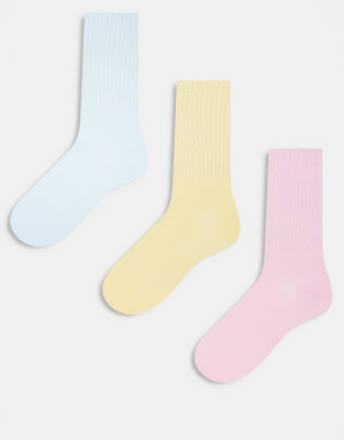 Pack de 3 pares de calcetines deportivos de colores amarillos de JJXX - view 1