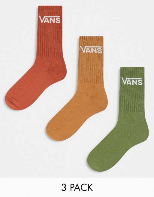 PAck de 3 pares de calcetines deportivos de colores marrones clásicos de Vans