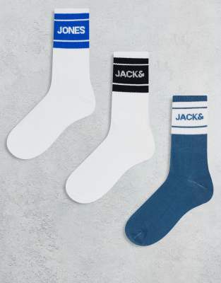 Pack de 3 pares de calcetines deportivos de varios colores de Jack & Jones