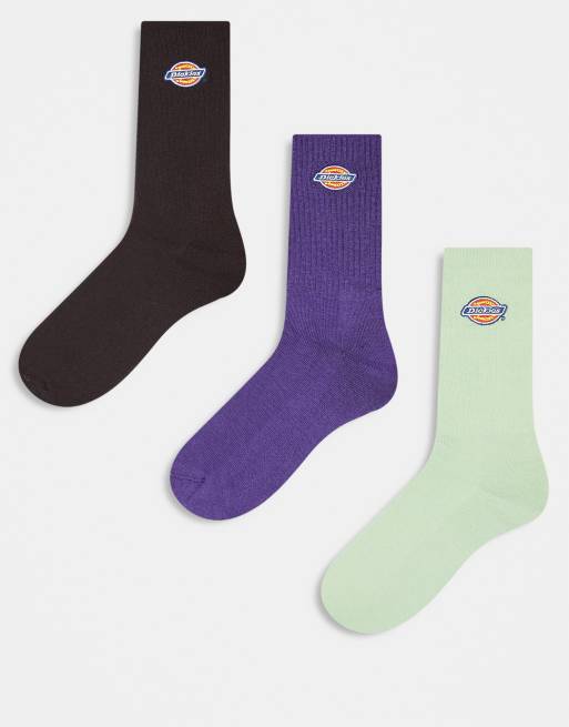 Pack de 3 pares de calcetines deportivos verdes y multicolores Valley Grove de Dickies
