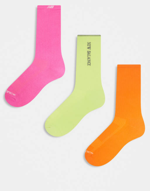 Pack de 3 pares de calcetines en tonos luminosos para correr de New Balance