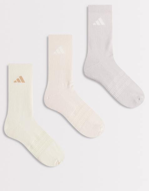 Pack de 3 pares de calcetines en tonos pastel de caña alta Essentials de adidas Training - view 1