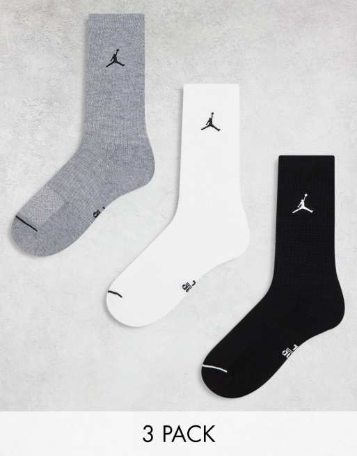Pack de 3 pares de calcetines grises y de varios colores Everyday de Jordan 