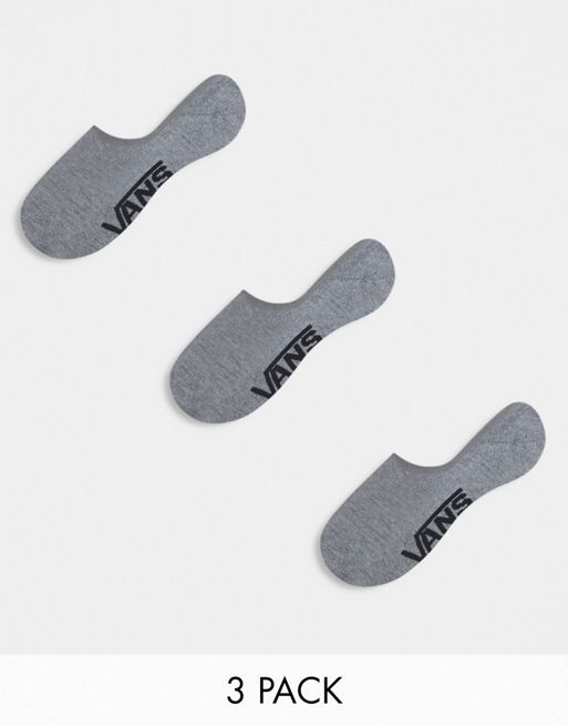 Pack de 3 pares de calcetines invisibles grises clásicos de Vans