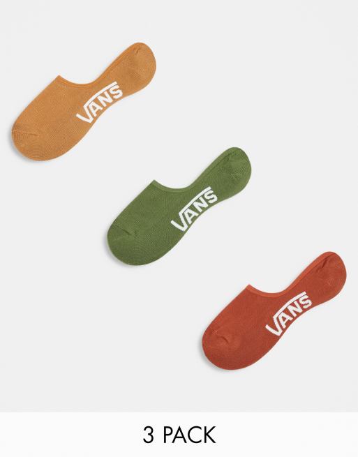Pack de 3 pares de calcetines invisibles marrones y multicolores de Vans