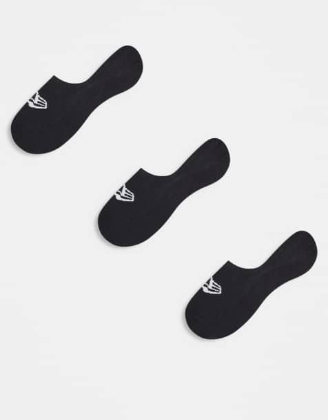 Pack de 3 pares de calcetines invisibles negros con logo de bandera de New Era - view 1