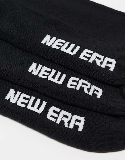 Pack de 3 pares de calcetines negros con detalle de rayas y logo de New Era, 4 de 4