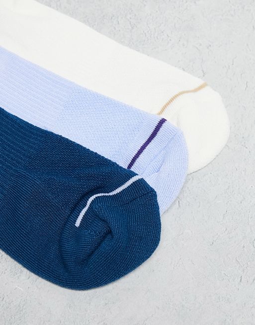 Pack de 3 pares de calcetines tobilleros azules Everyday Cushion