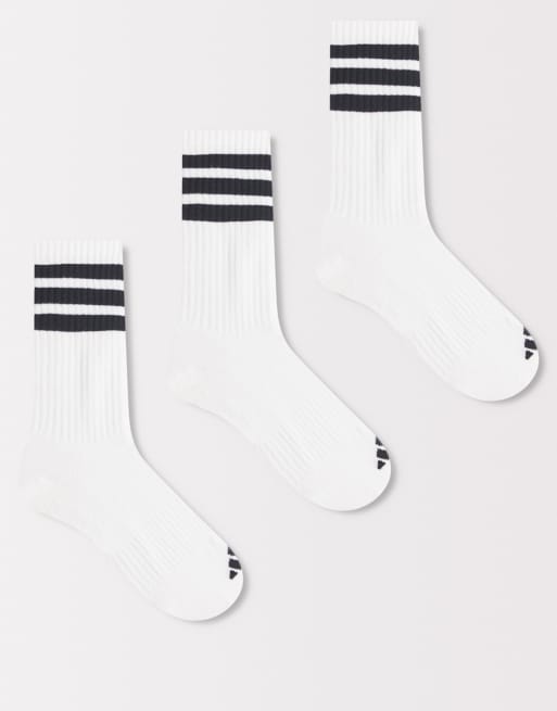 Pack de 3 pares de calcetines tobilleros de color blanco y negro de adidas Sportswear