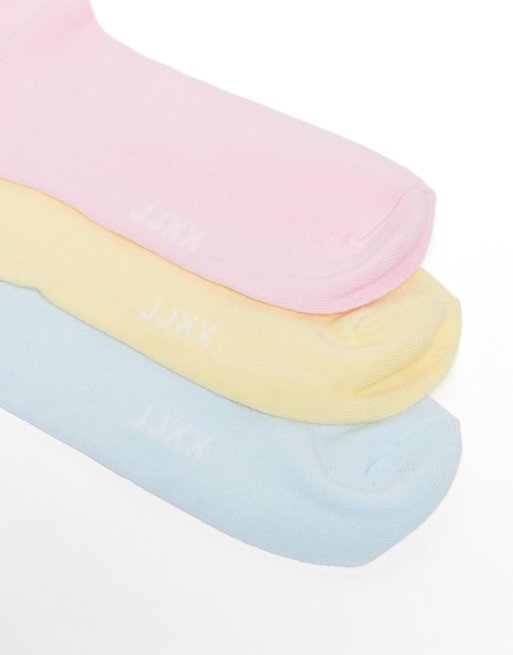 Pack de 3 pares de calcetines tobilleros en tonos pastel de JJXX , 3 de 3