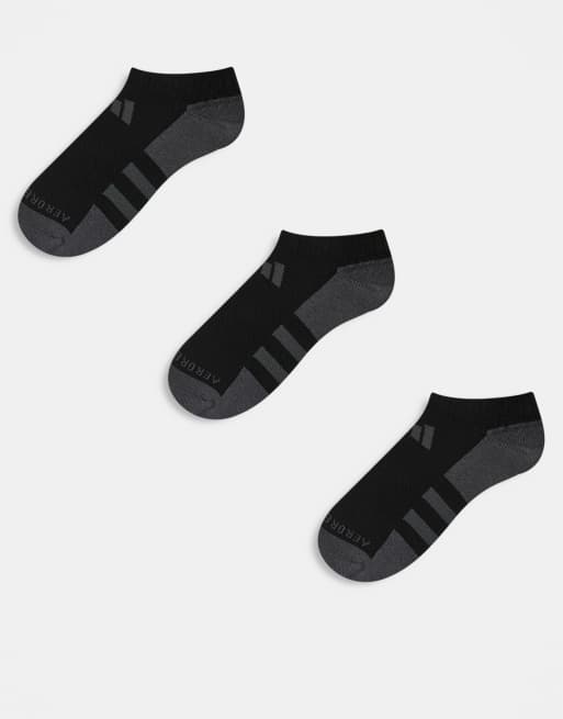 Pack de 3 pares de calcetines tobilleros negros de adidas Running