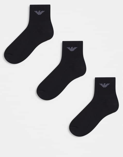 Pack de 3 pares de calcetines tobilleros negros de Emporio Armani - view 1
