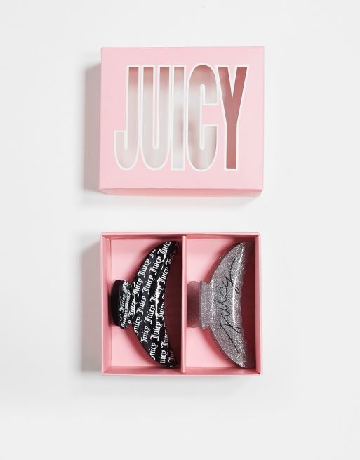Pack de 3 pinzas para el cabello de varios colores con acabado de strass de Juicy Couture