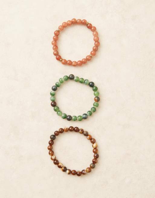 Pack de 3 pulseras de varios colores para festivales de cuentas de ASOS DESIGN, 3 de 3