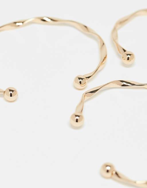 Pack de 3 pulseras rígidas con formas variadas de ASOS DESIGN, 3 de 3