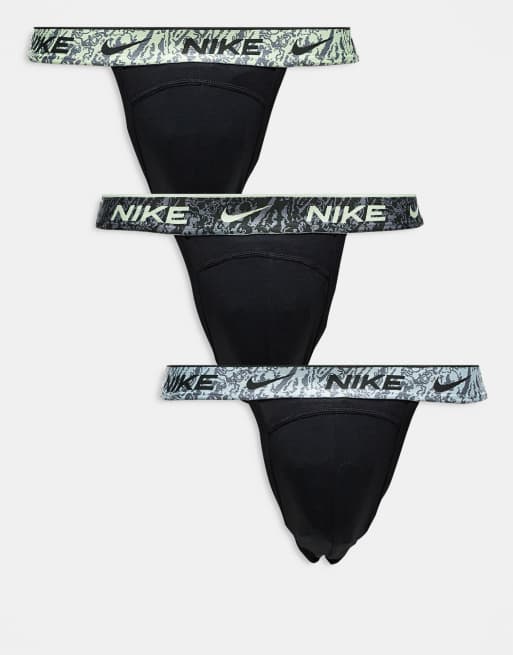 Pack de 3 suspensorios de color negro con cinturillas en contraste Everyday Cotton Stretch de Nike