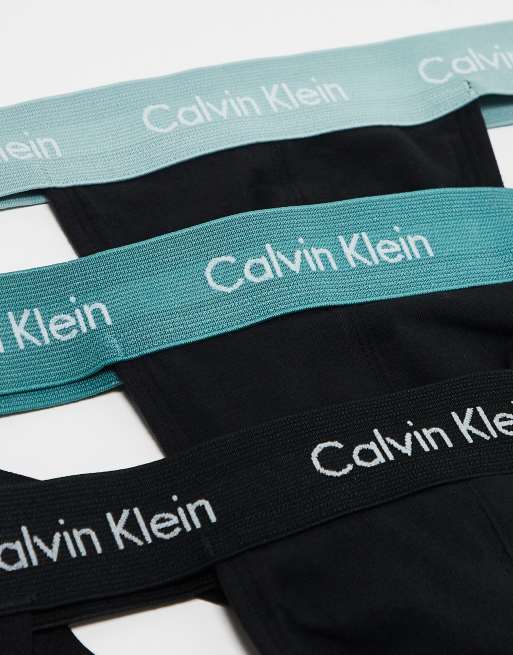 Pack de 3 suspensorios negros con cinturillas de colores Cotton Stretch de Calvin Klein, 3 de 3