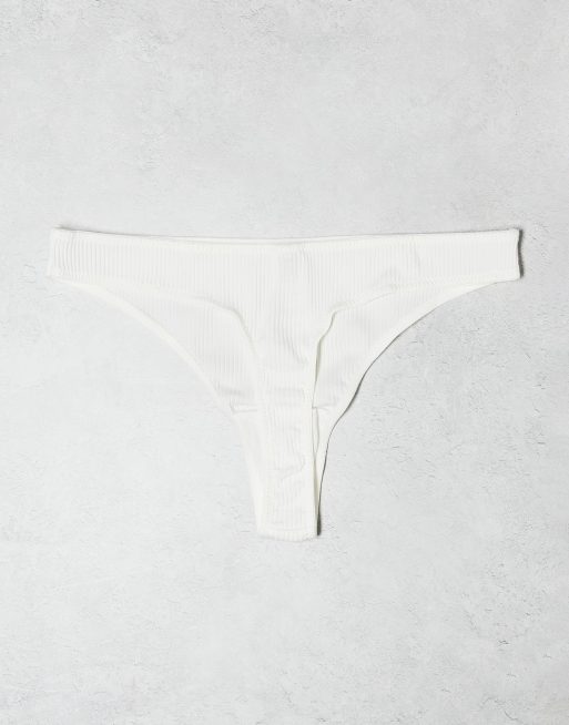 Pack de 3 tangas blancos básicos de algodón de ASOS DESIGN